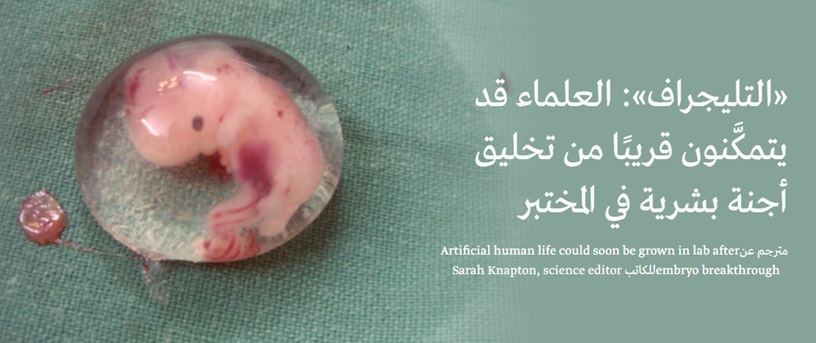 التليجراف العلماء قد يتمكَّنون قريبًا من تخليق أجنة بشرية في المختبر 1